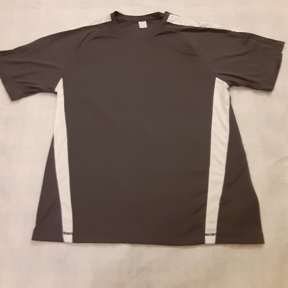 Sport Tek Mens XL Athletic Dark Gray T Shirt Raglan Sleeves W/White Stripe NWOT!